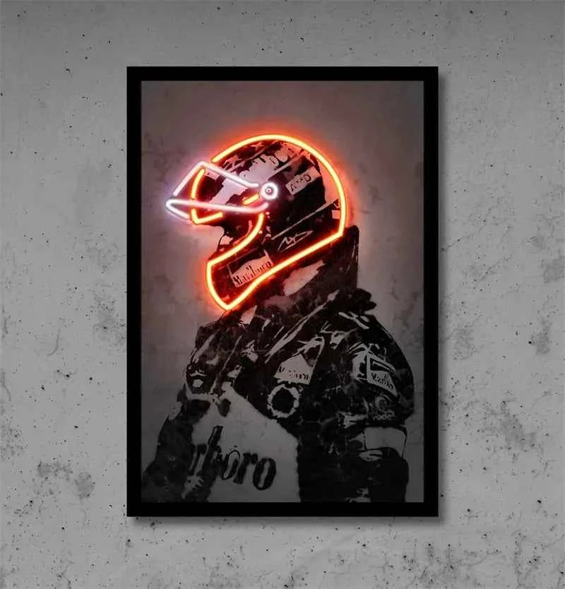 80s F1 Racer Poster Aesthetic Motorsport Football Basketball Player Decoration Canvas Print for Wall Art Neon Star Room Decor
