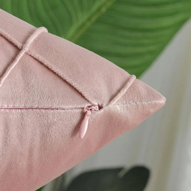 Crossed Diamonds Velvet Cushion Cover