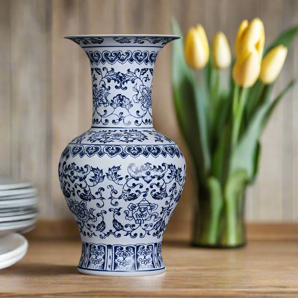 Classic Ceramic Blue & White Vase