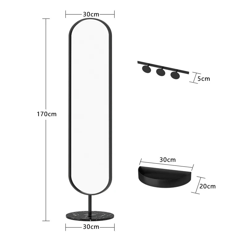 Oval Rotating Floor-Standing Mirror