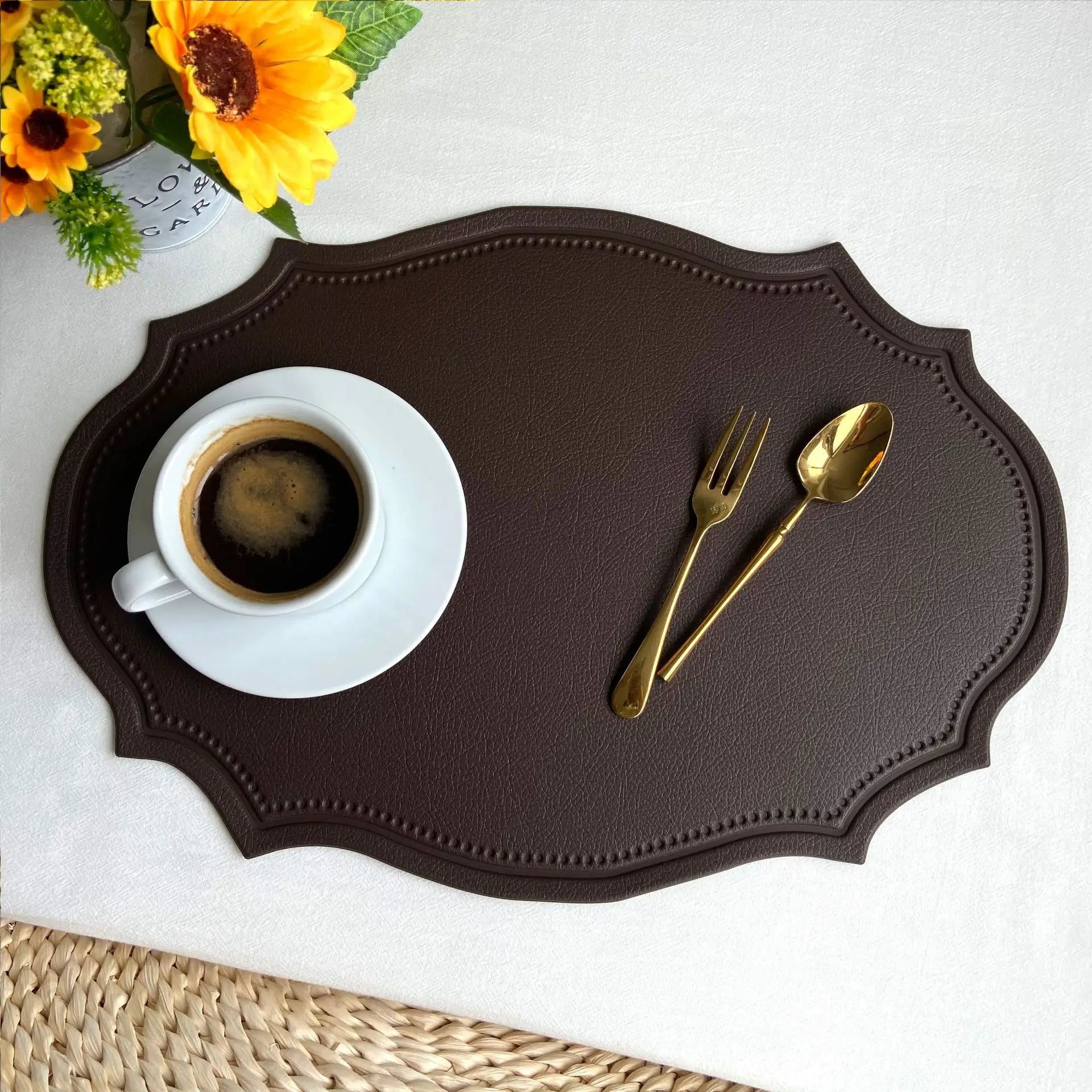 Luxe Leather Dining Placemat Set