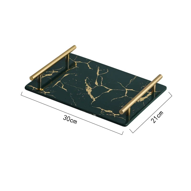 Ceramic Gold Marble Bathroom Accessories Set