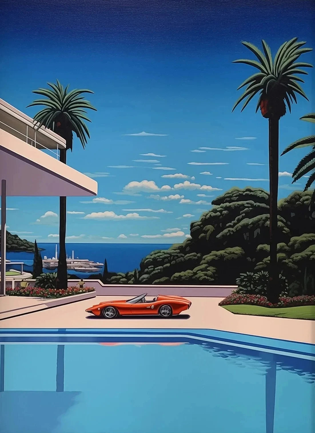 Hiroshi Nagai Inspired Summer Skies Scenic Art Canvas Prints