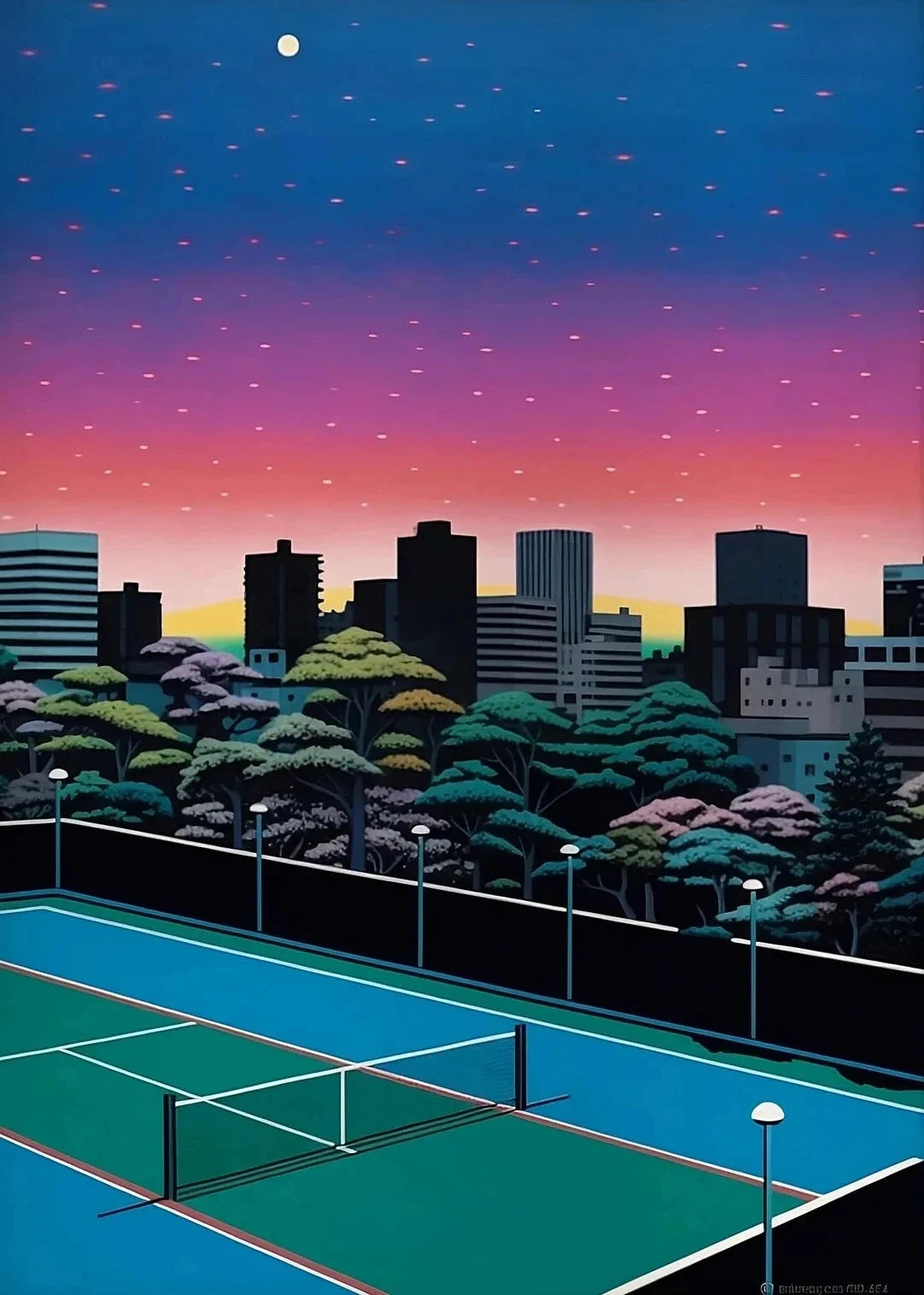 Hiroshi Nagai Inspired Summer Skies Scenic Art Canvas Prints
