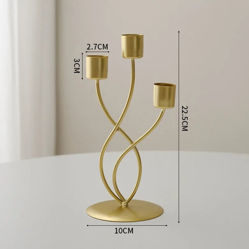Minimalist Euro-style Gold & Black Candlestick Holders
