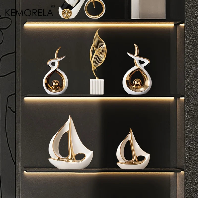 Luxury Sailboat Ceramic Sculptured Ornaments