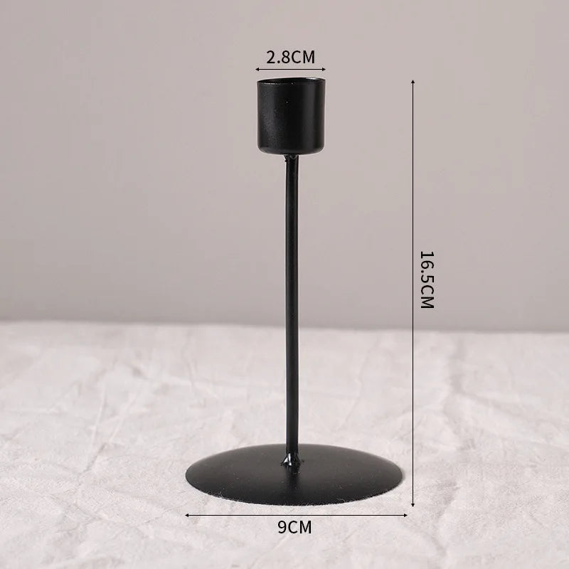 Minimalist Euro-style Gold & Black Candlestick Holders