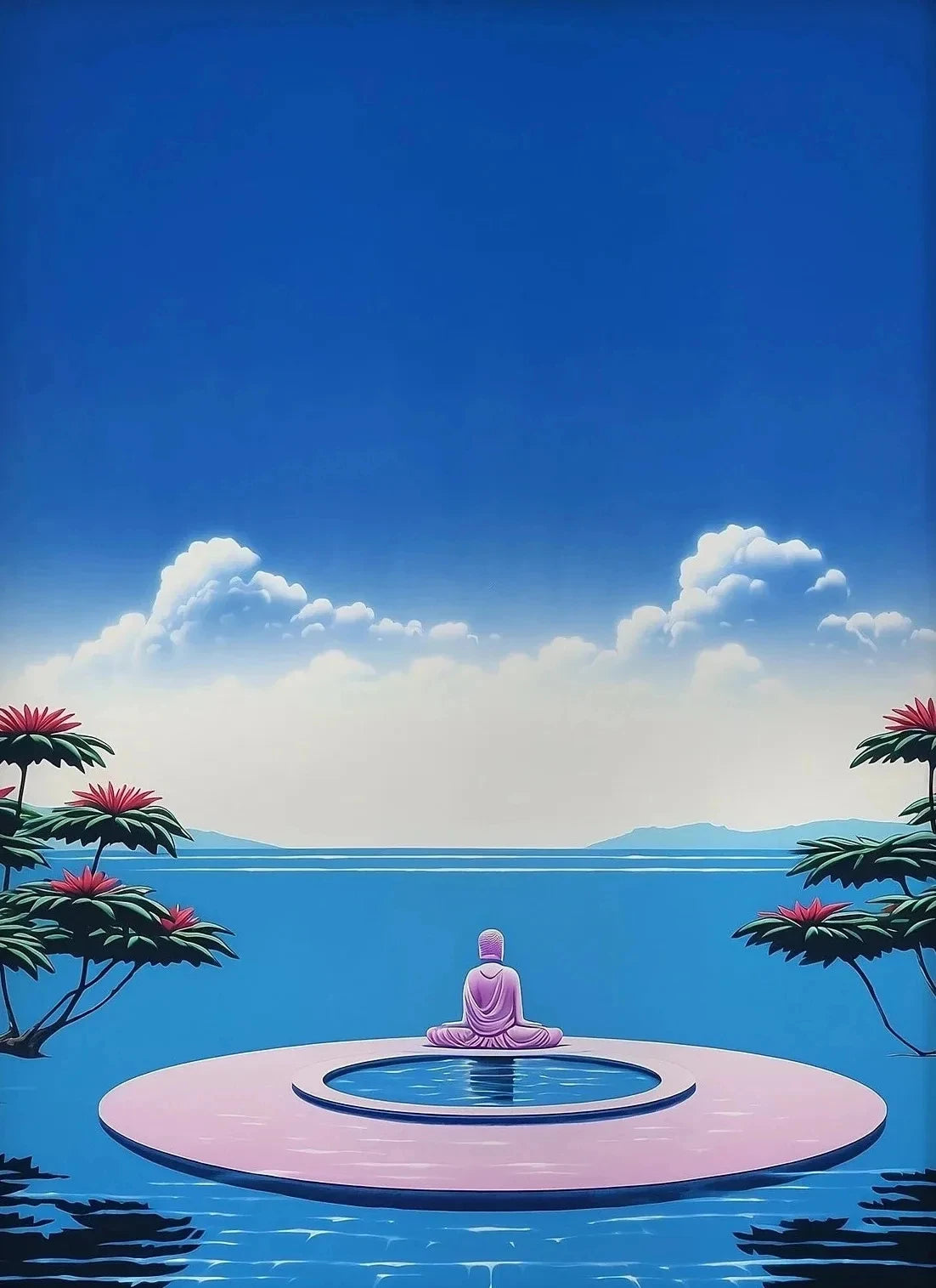 Hiroshi Nagai Inspired Summer Skies Scenic Art Canvas Prints