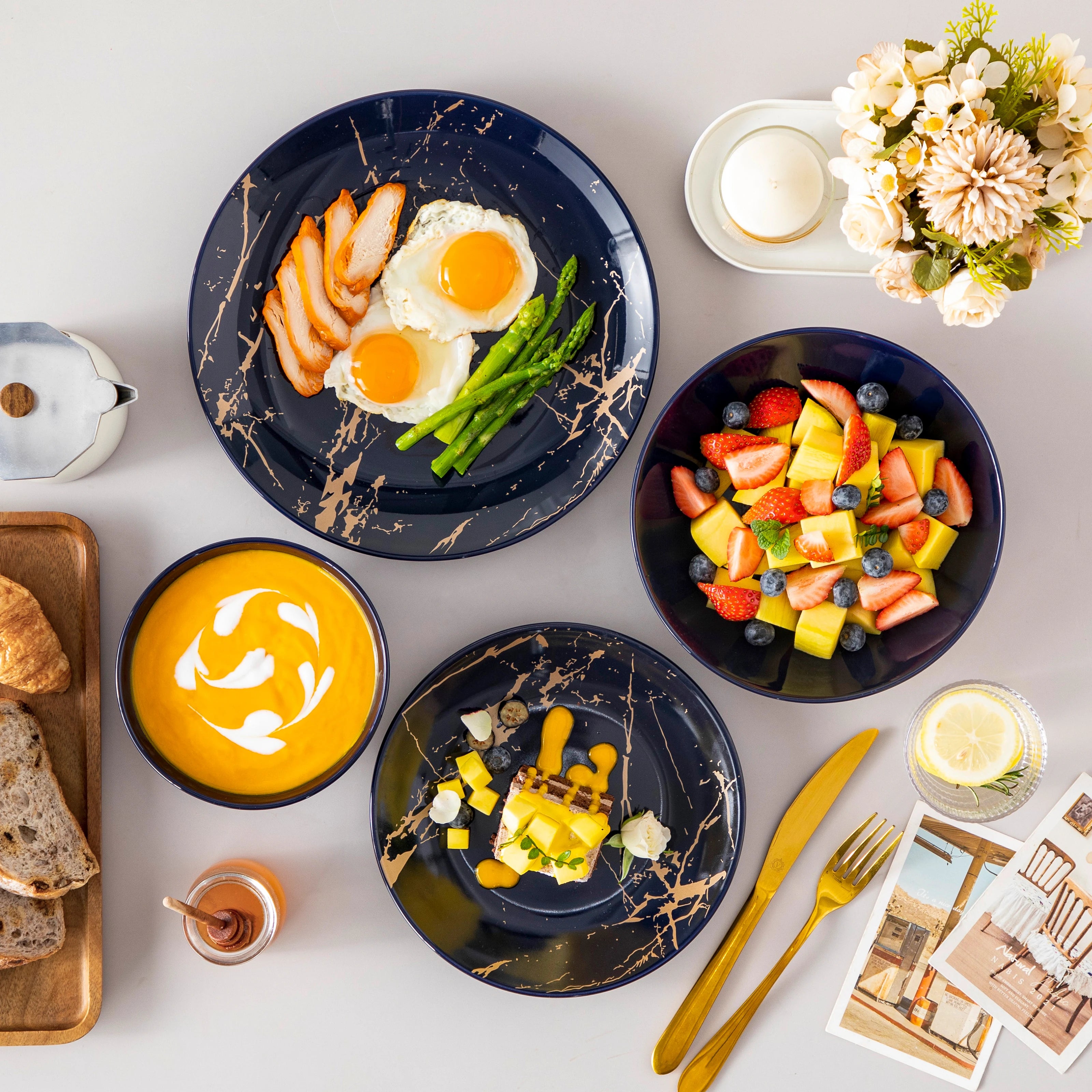 24 Piece Ceramic Dinnerware Set