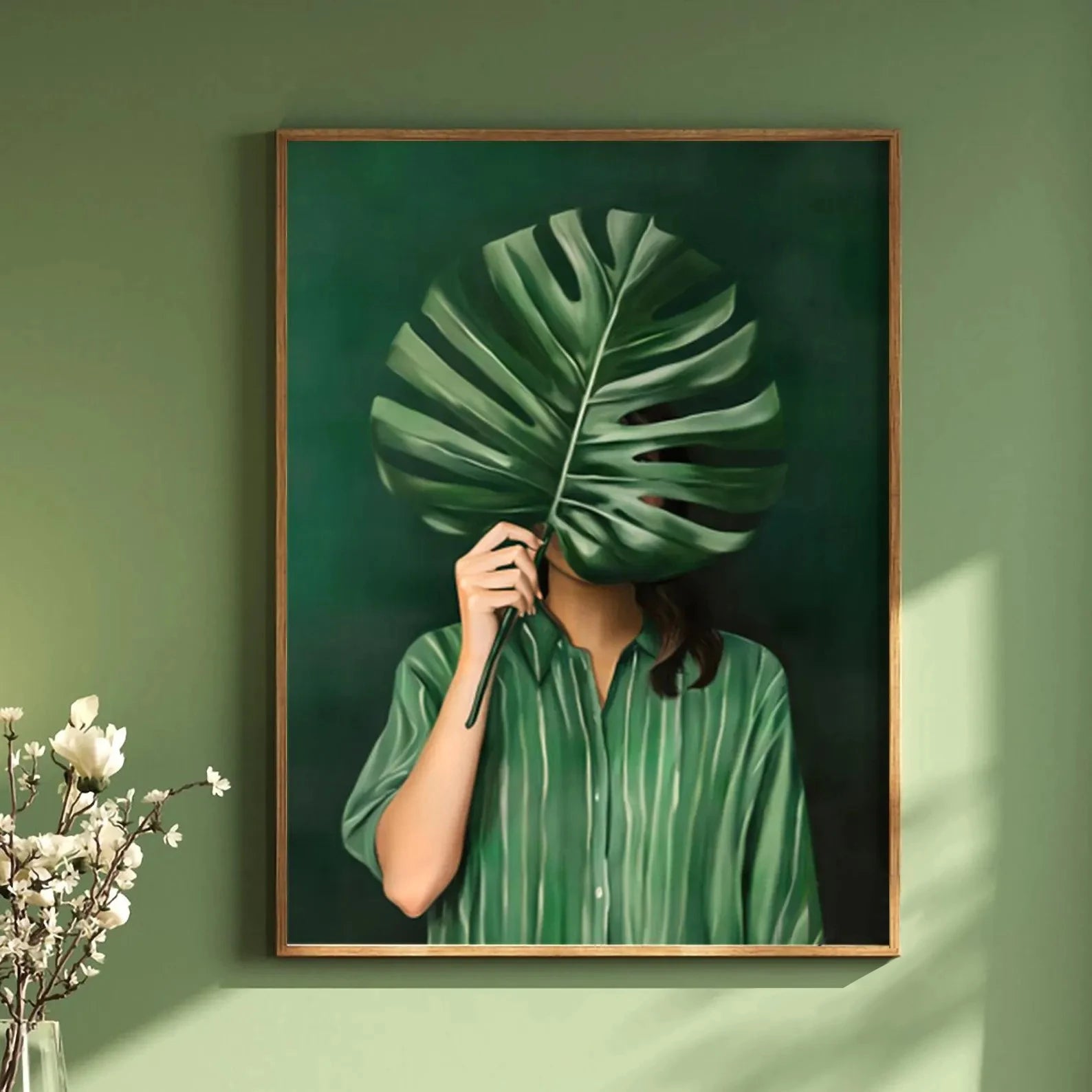Green Abstract Flowers & Models Canvas Prints