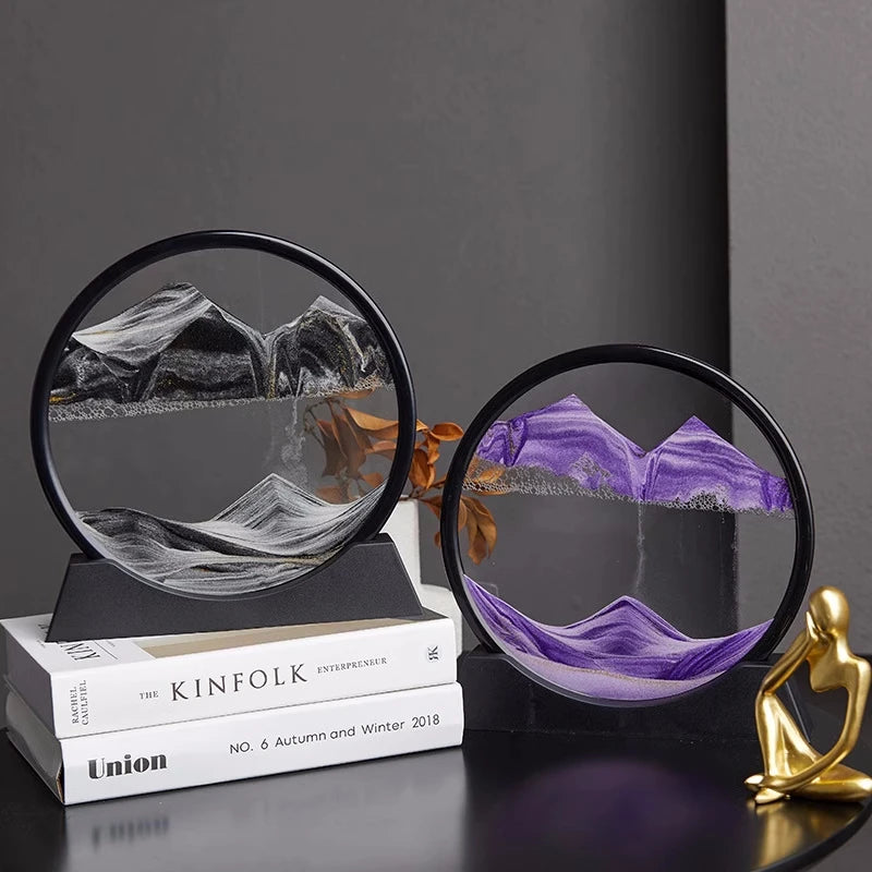 3D Circular Sandscape Hourglass