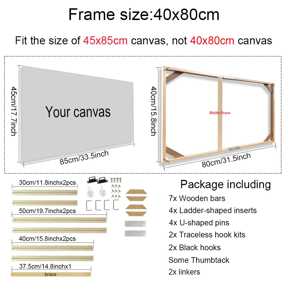Multiple Sizes Wooden Canvas Frames