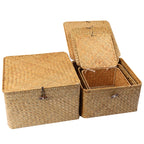 4-Piece Handwoven Seagrass Storage Basket