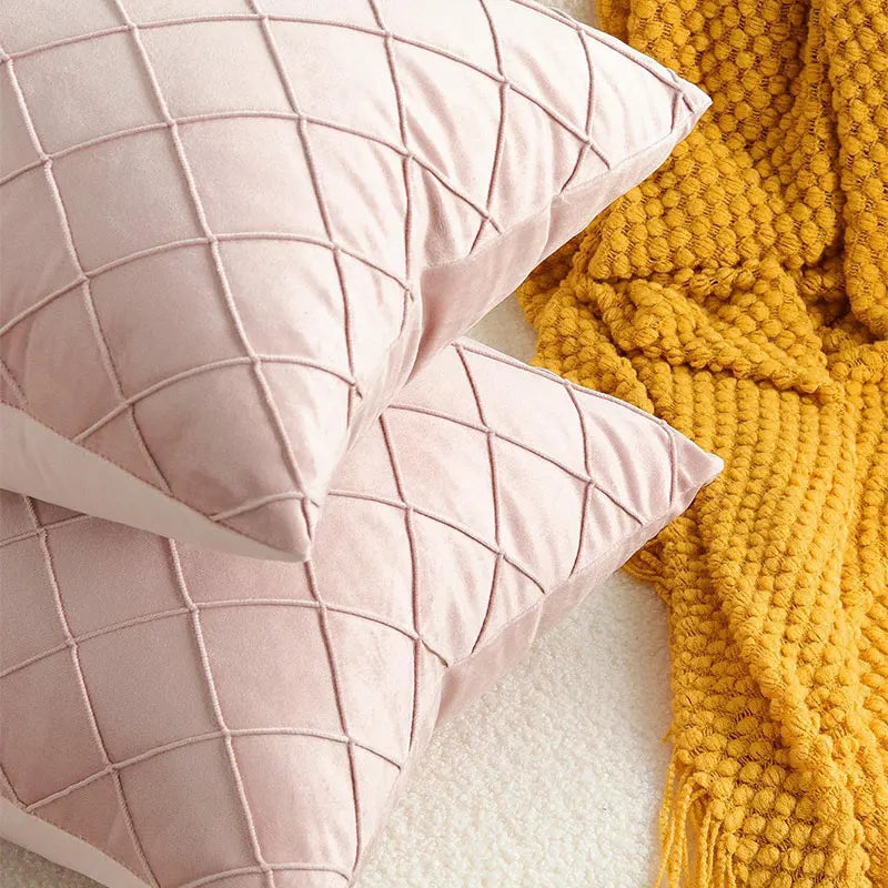 Crossed Diamonds Velvet Cushion Cover