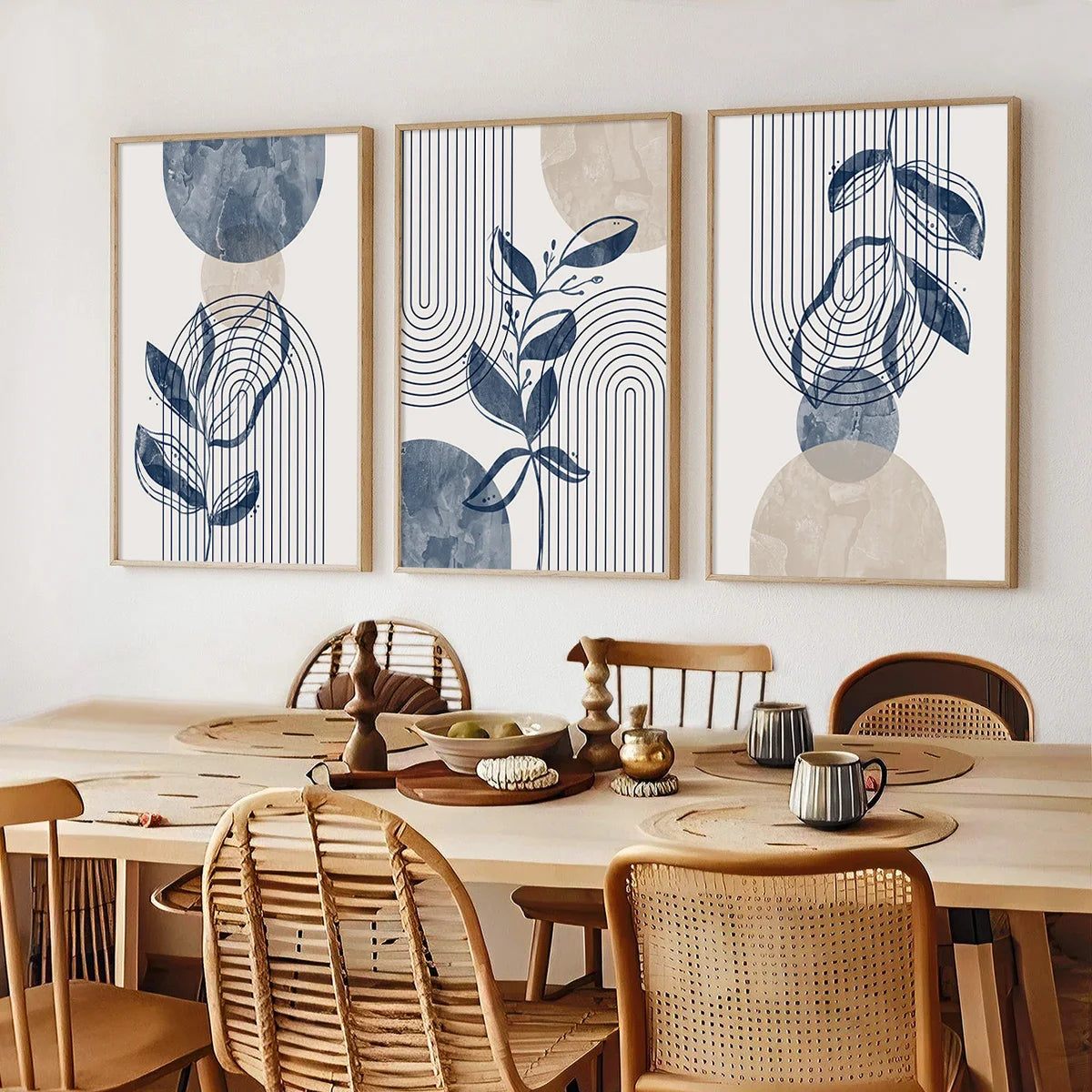 3-Piece Botanical Bohemian Art Canvas Prints