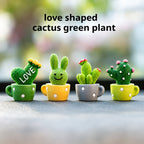 Set of 4 Cute Mini Green Cactus Plants
