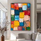 Handmade Multi-Colour Home Centrepiece Canvas Painting