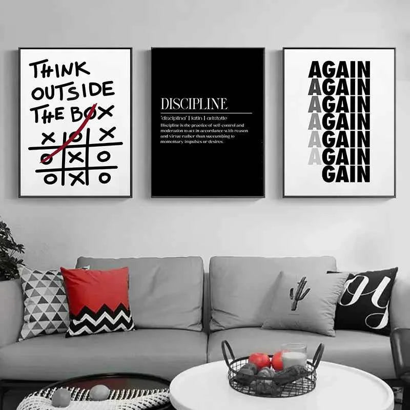 Discipline & Growth Motivational Canvas Prints