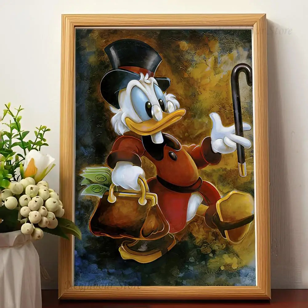 Classic Uncle Scrooge McDuck Billionaire Wall Art - Sleek Surprises