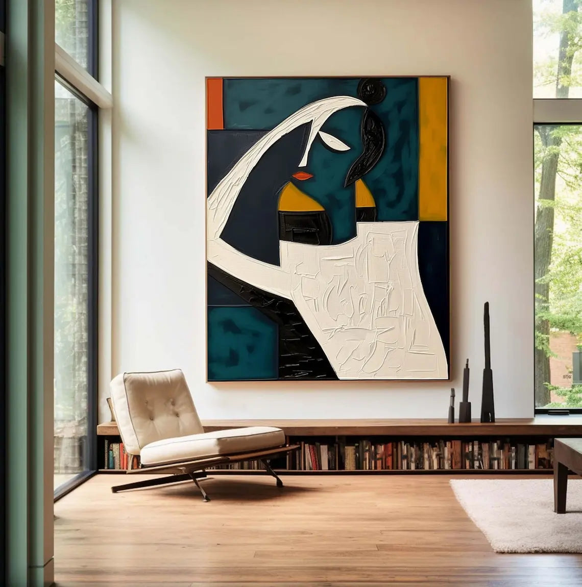 Hand-painted Cubism Art Textured Canvas Murals