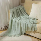 Nordic Solid Casual Blankets Throws Soft Comfortable Knitted Shawl Sofa Blanket Bed End Cover Travel Hotel Decorative Bedspread