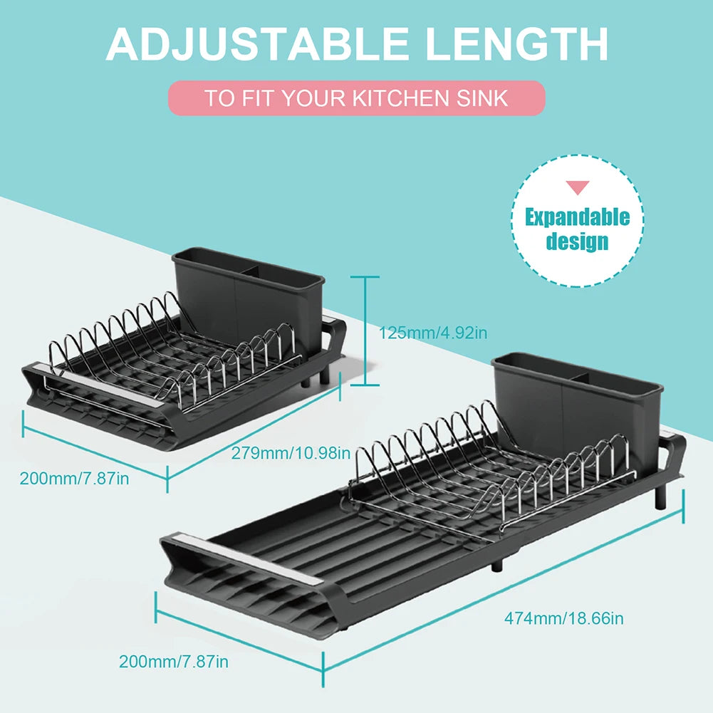 Dish Drying Drainer Rack with Drain Basket