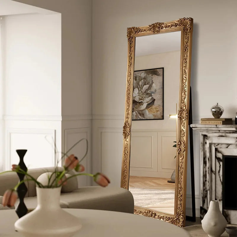 Vintage Gold Framed Standing Mirror