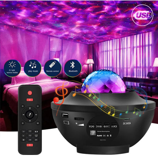 Starry Night Light Bluetooth USB Projector - Sleek Surprises