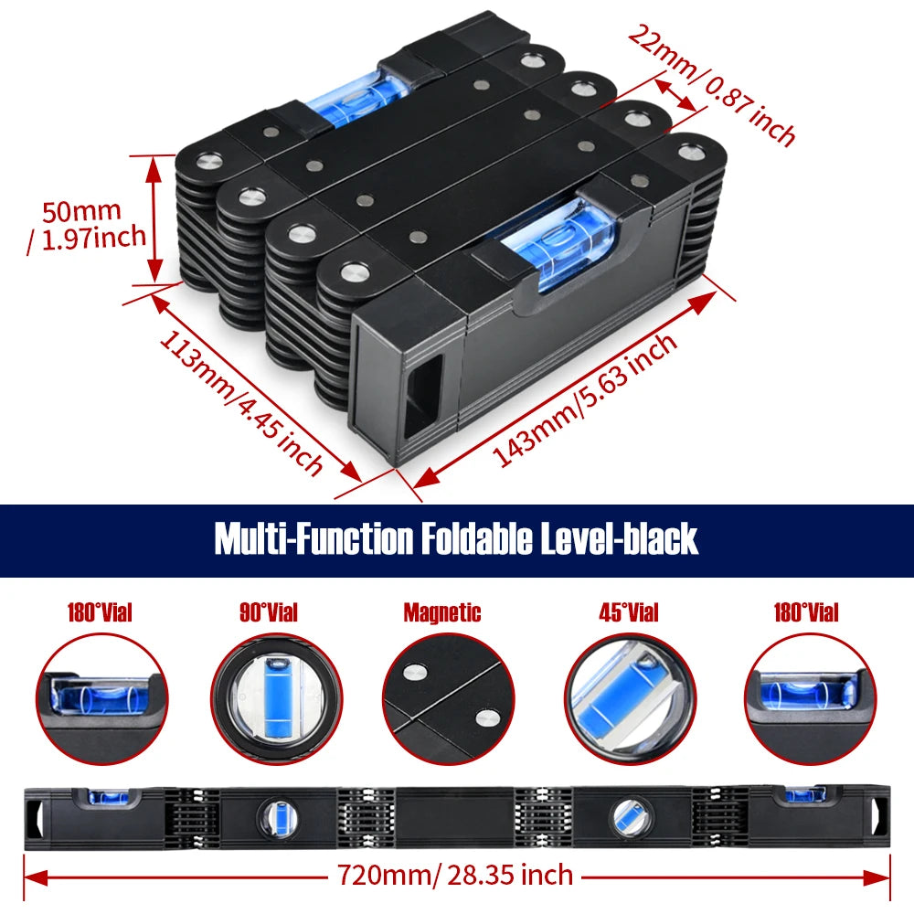 Precision Foldable Spirit Level Ruler