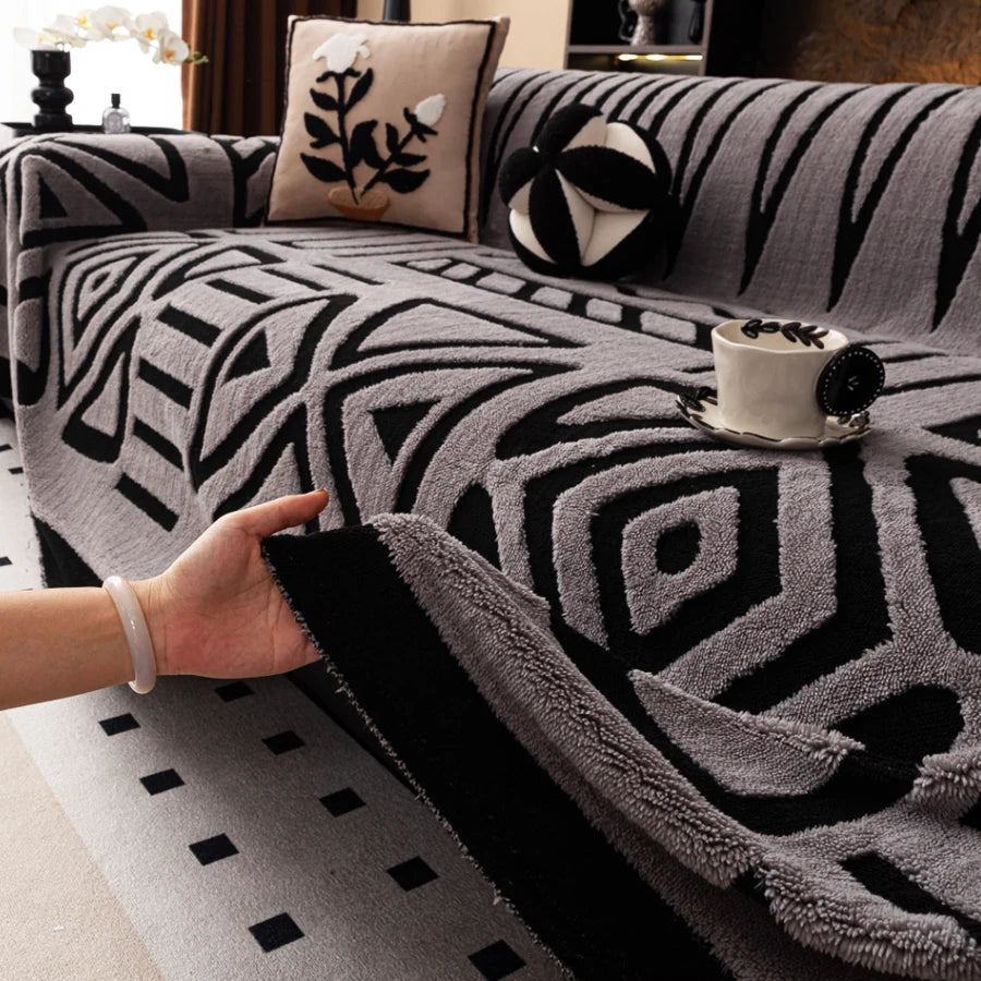 Bold Interlaced Domov Sofa Protector Slip Cover