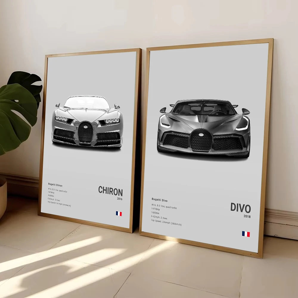 Ettore Bugatti Hypercar Minimalist Canvas Print
