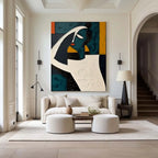 Hand-painted Cubism Art Textured Canvas Murals