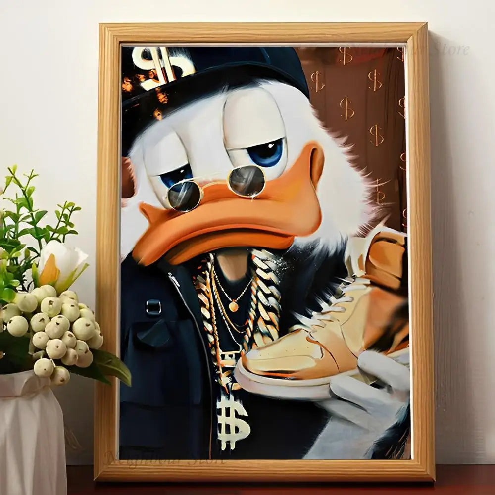 Classic Uncle Scrooge McDuck Billionaire Wall Art - Sleek Surprises