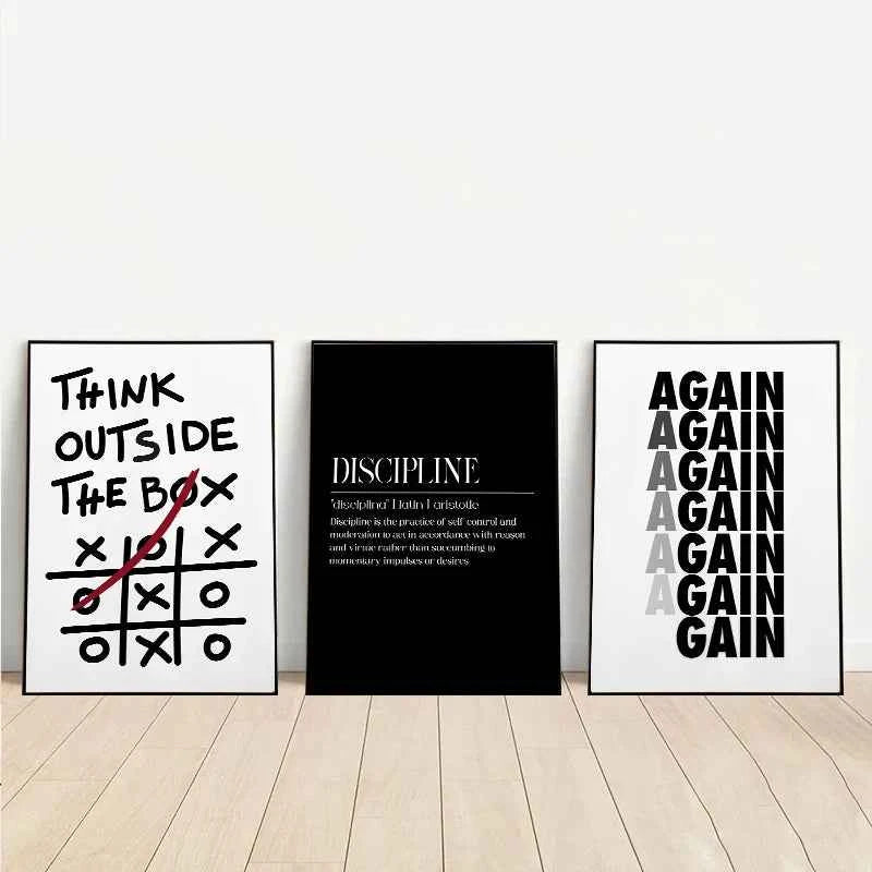 Discipline & Growth Motivational Canvas Prints