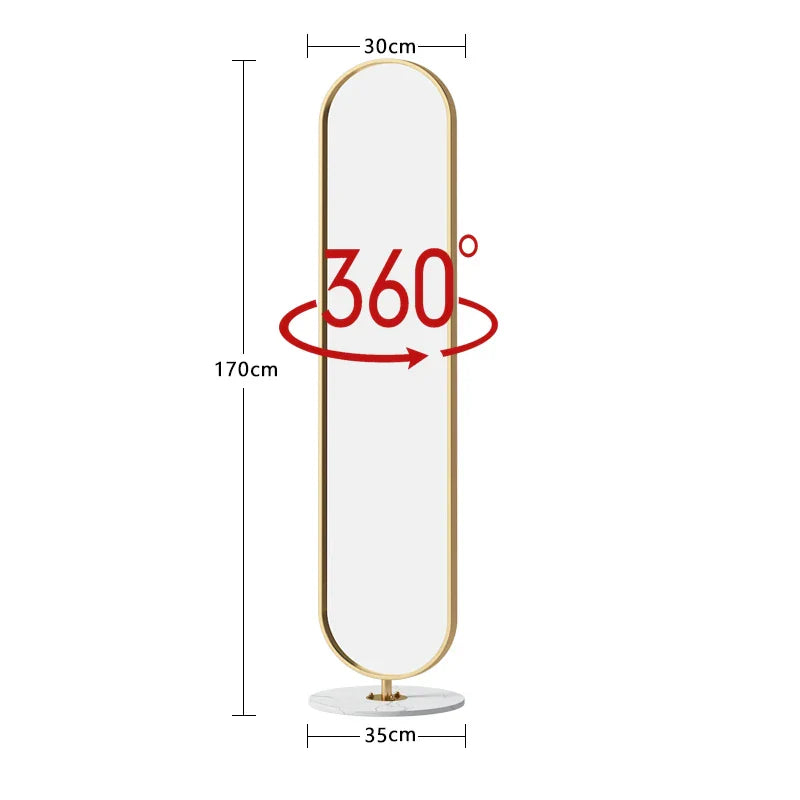 Oval Rotating Floor-Standing Mirror
