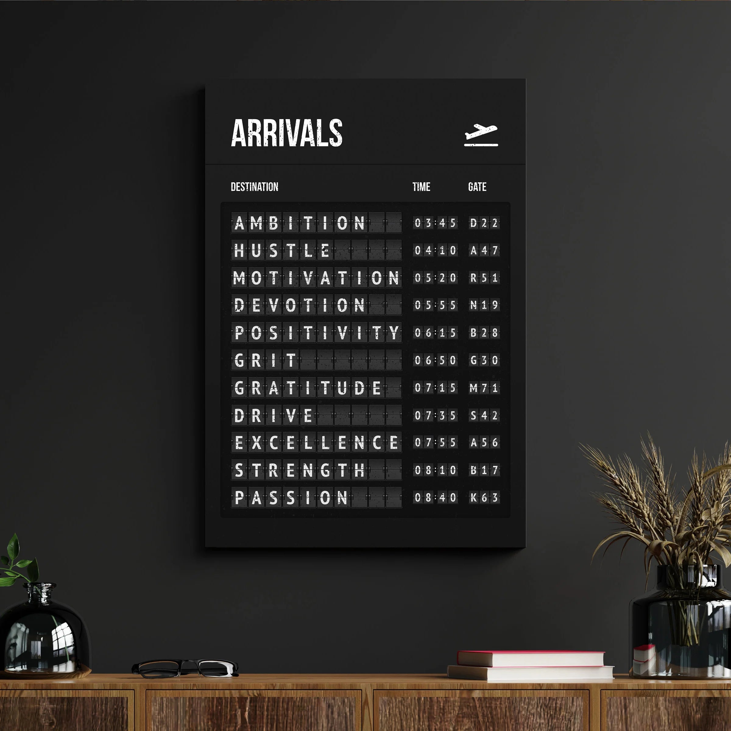 Inspirational Airport Schedule Poster Prints