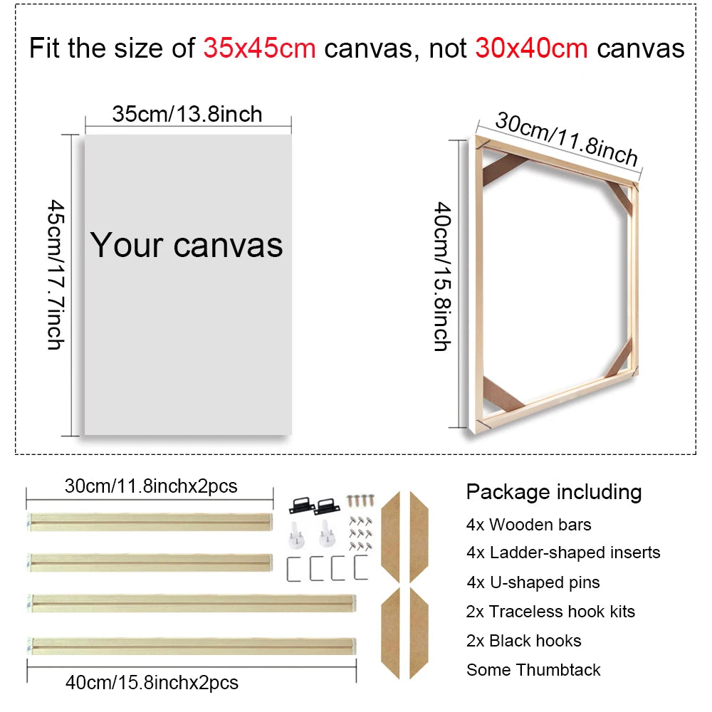 Multiple Sizes Wooden Canvas Frames