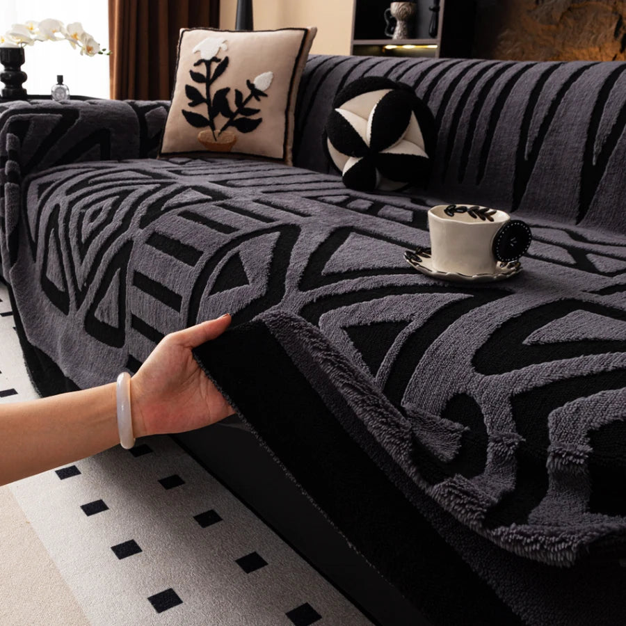 Bold Interlaced Domov Sofa Protector Slip Cover
