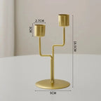 Minimalist Euro-style Gold & Black Candlestick Holders