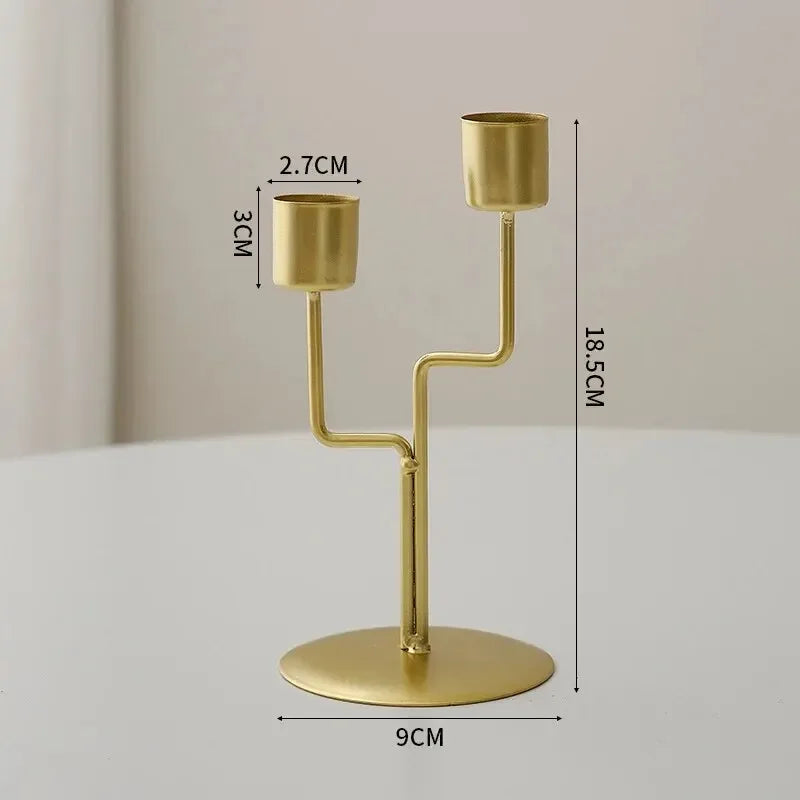 Minimalist Euro-style Gold & Black Candlestick Holders