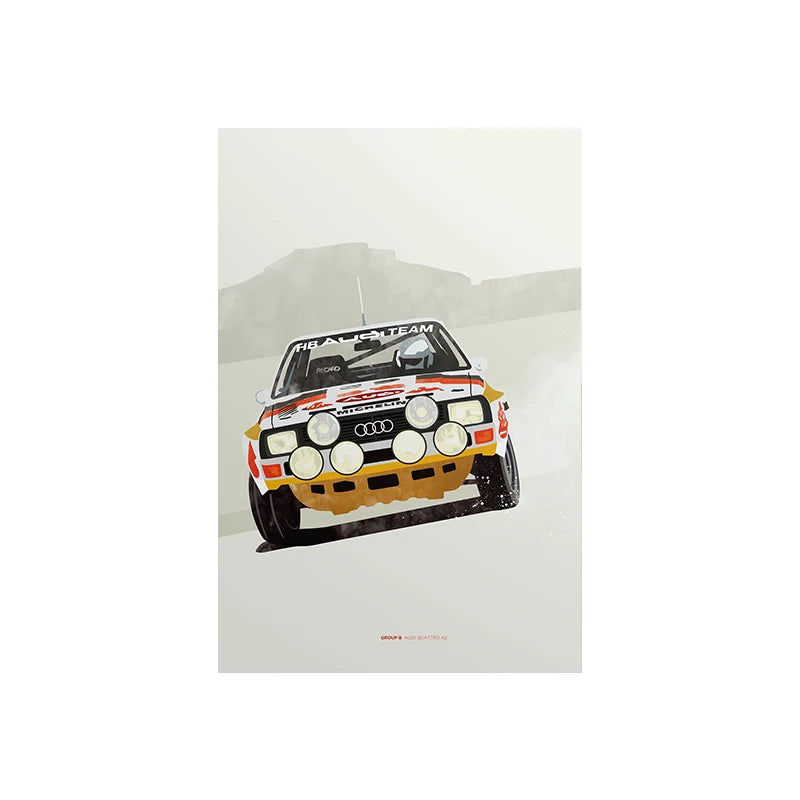 Illustrated Retro 80s/90s Sports Cars Canvas Prints