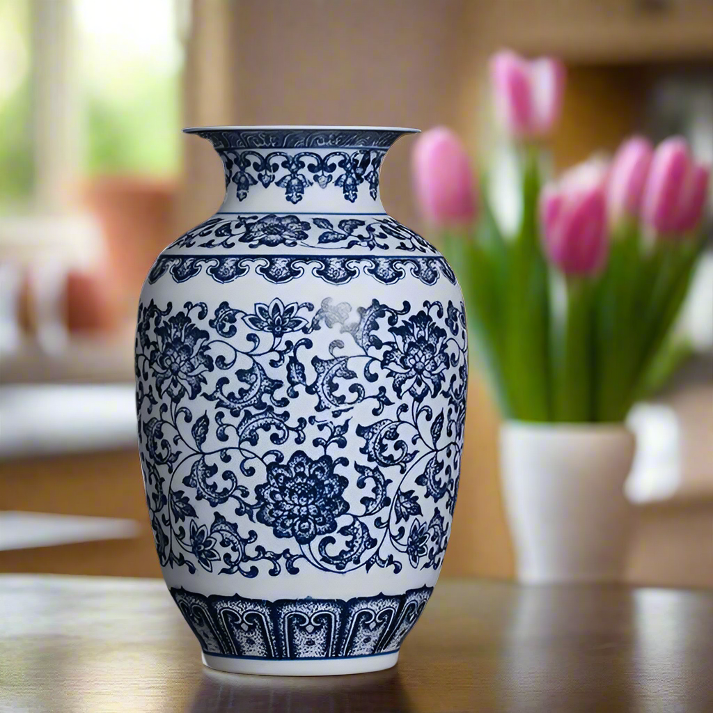 Classic Ceramic Blue & White Vase