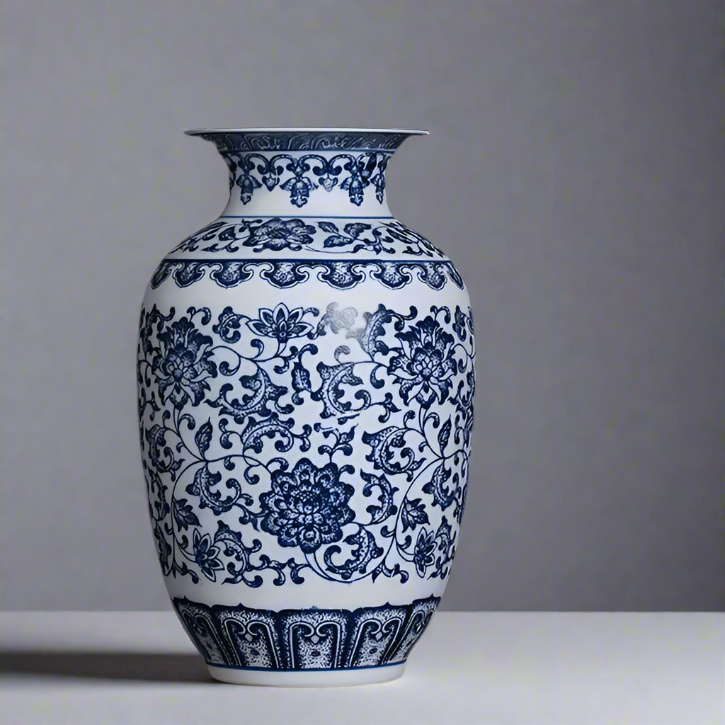 Classic Ceramic Blue & White Vase