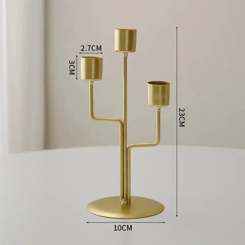 Minimalist Euro-style Gold & Black Candlestick Holders