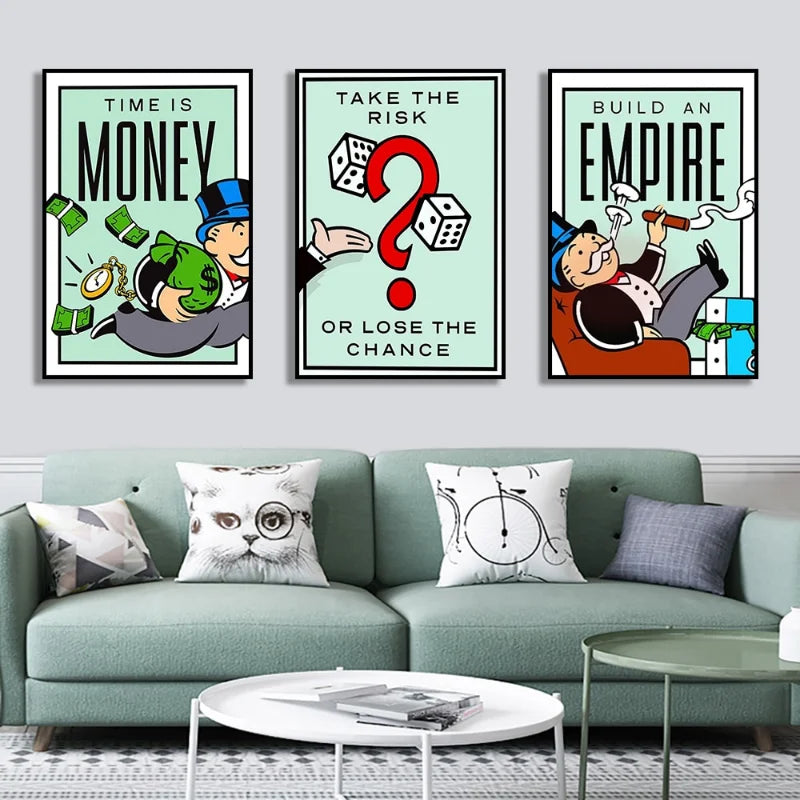 Millionaire Motivational Monopoly Canvas Prints