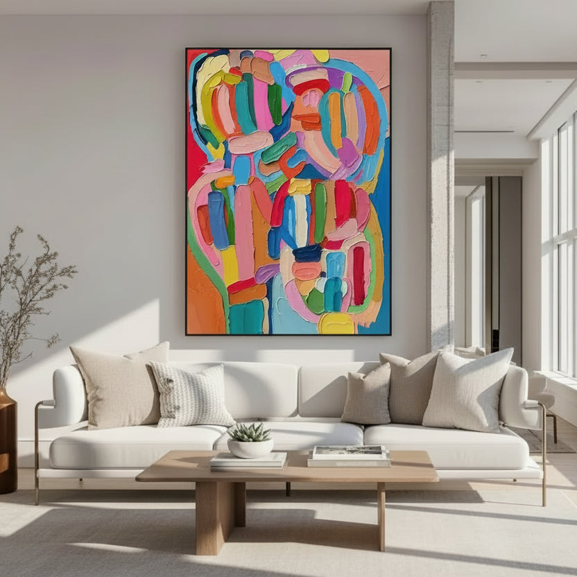 Handmade Multi-Colour Home Centrepiece Canvas Painting