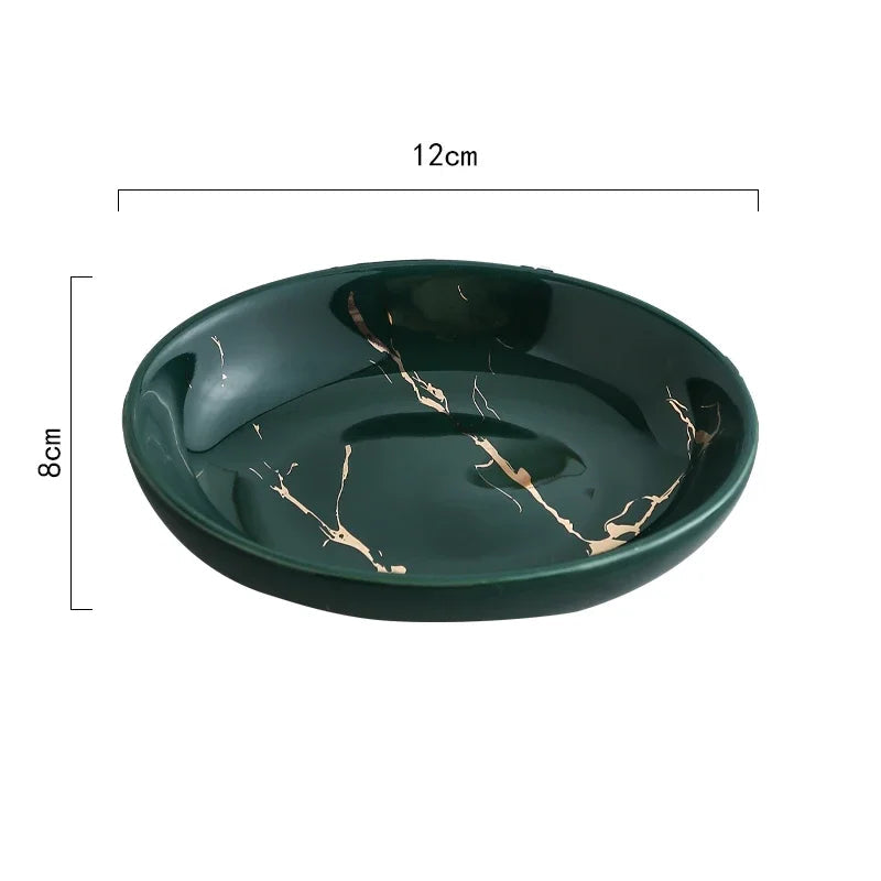Ceramic Gold Marble Bathroom Accessories Set