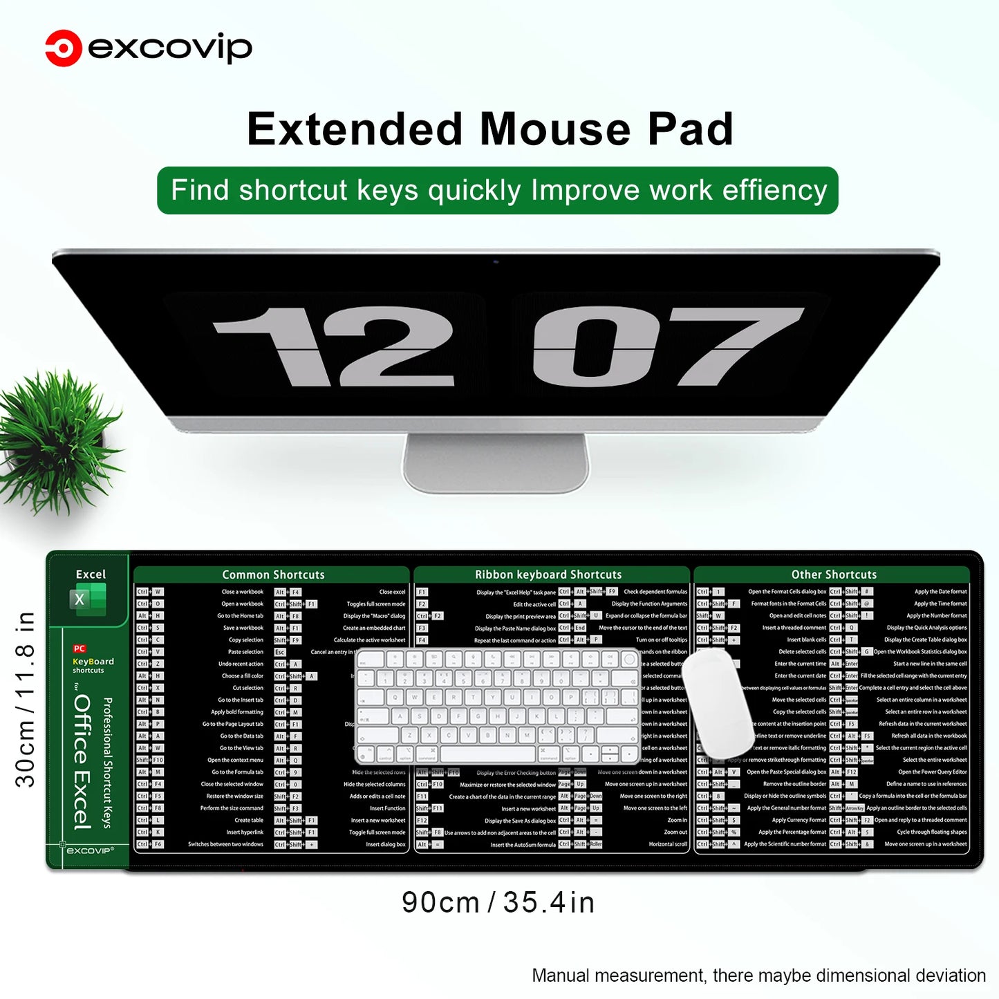 Exco XL Mouse Pad with MS Excel Shortcuts