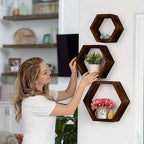 Hexagon floating wall shelf, hexagon storage rack - for home decoration lovers