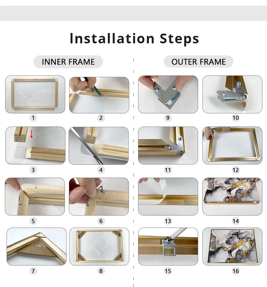 Canvas Frame DIY Kit with Metal Floating Frame